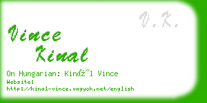 vince kinal business card